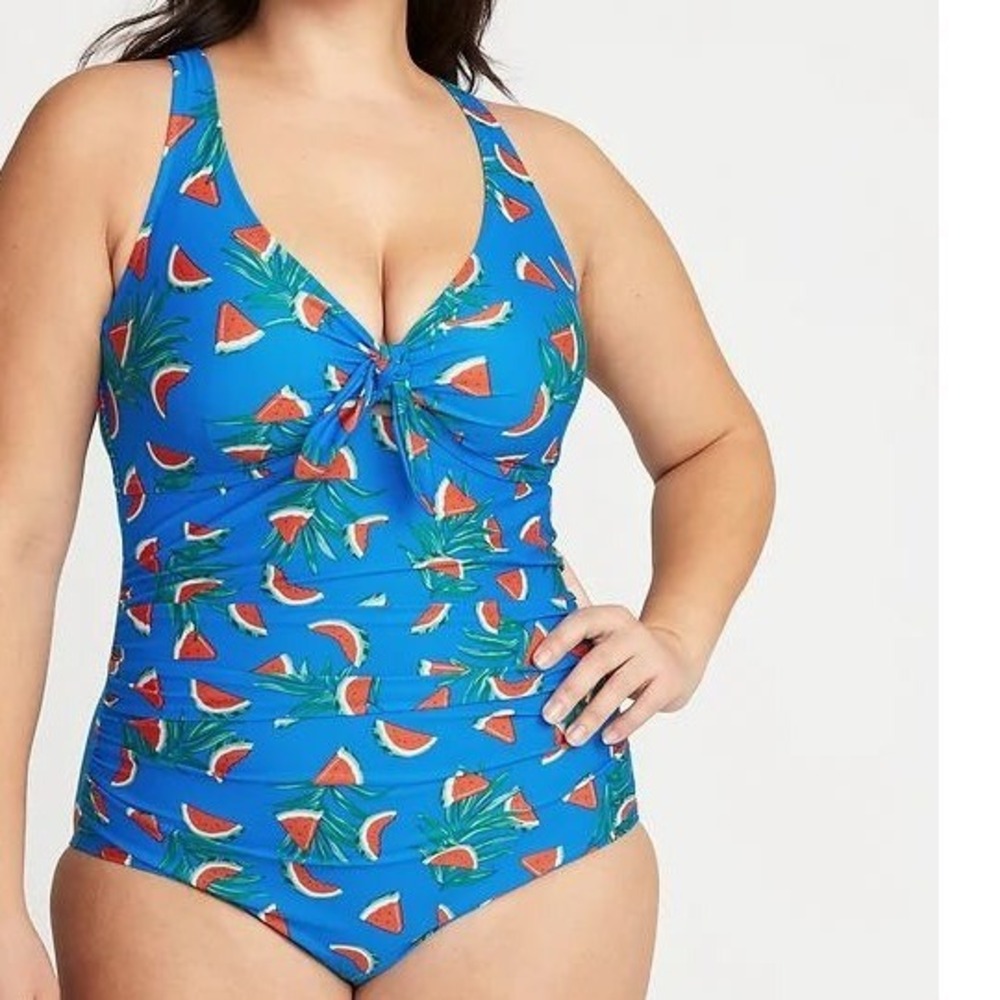 Old Navy Tropical Watermelon One Piece Swimsuit Size 1X Whimsical Summer Beach - Picture 9 of 9